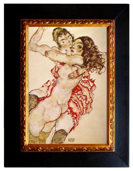 Egon Schiele Two Girls Embracing Each other